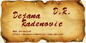 Dejana Radenović vizit kartica